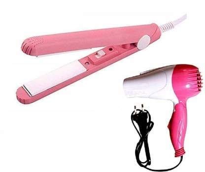 SavvyBucket||Foldable Hair Dryer 1000 Watt Multicolor and Professional Mini Hair Straightener (Combo of Hair Dryer, Hair Straightener)