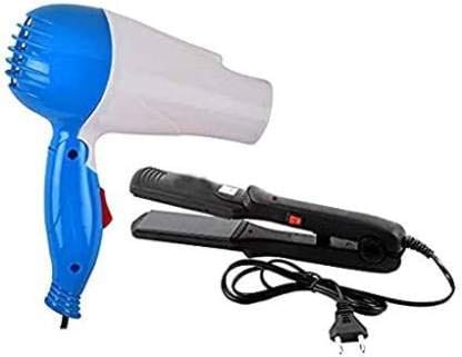 SavvyBucket||Foldable Hair Dryer 1000 Watt Multicolor and 35 Watt Professional Hair Straightener Black (Combo of Hair Dryer, Hair Straightener)