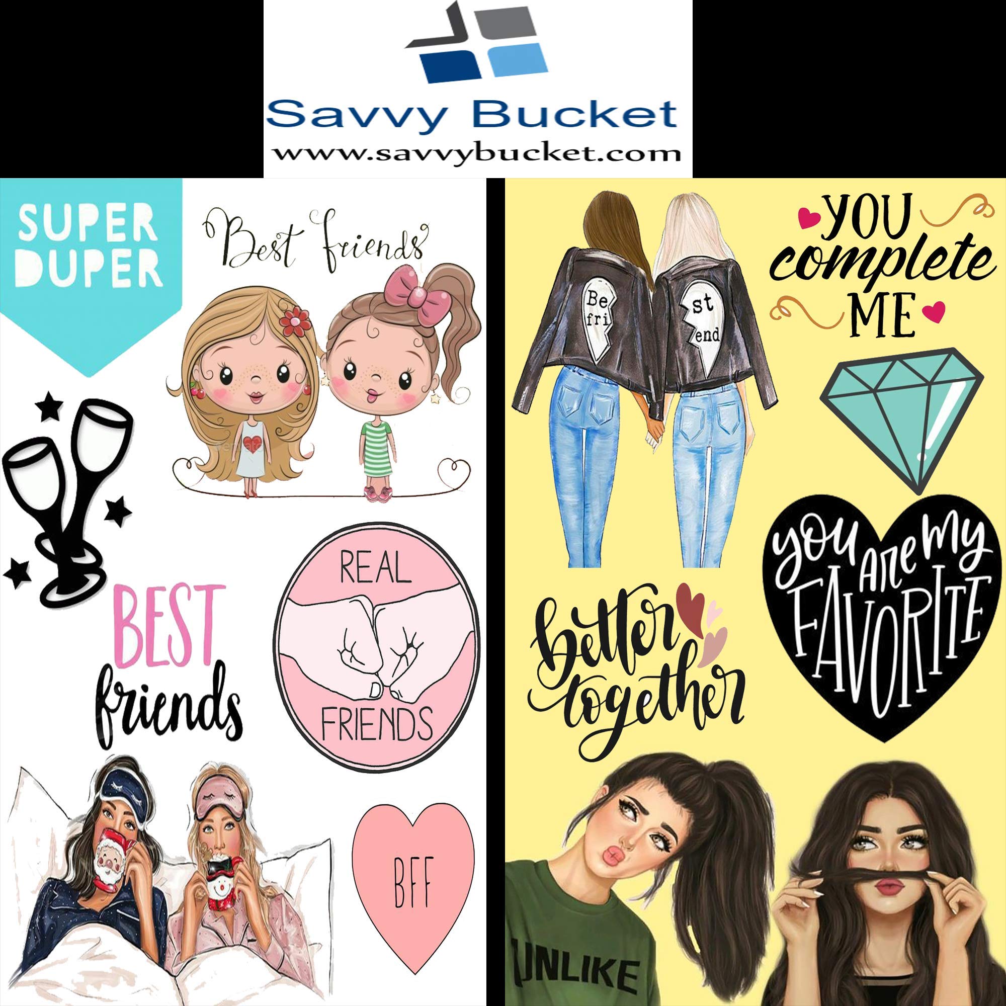 SavvyBucket||Tags Sheets for BFF Element||300 GSM Multi-Coloured||Pack of 20(20X1)(1 Sheets per Design) (Size:A4)