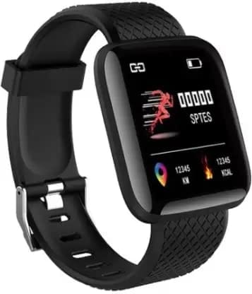 Savvy bucket|| ID116 Smartwatch (Black Strap, Regular)