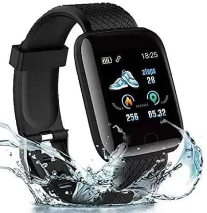 Savvy Bucket || ID116 SMARTWATCH, Black Strap ||