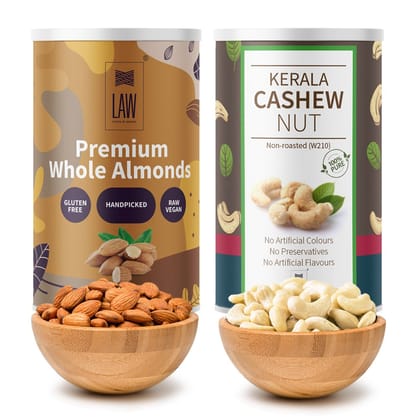 Gift Combo Pack of Premium Quality Dry Fruits- Cashews & Premium Quality Almonds(Mamra) Almonds – (250 gm Each)