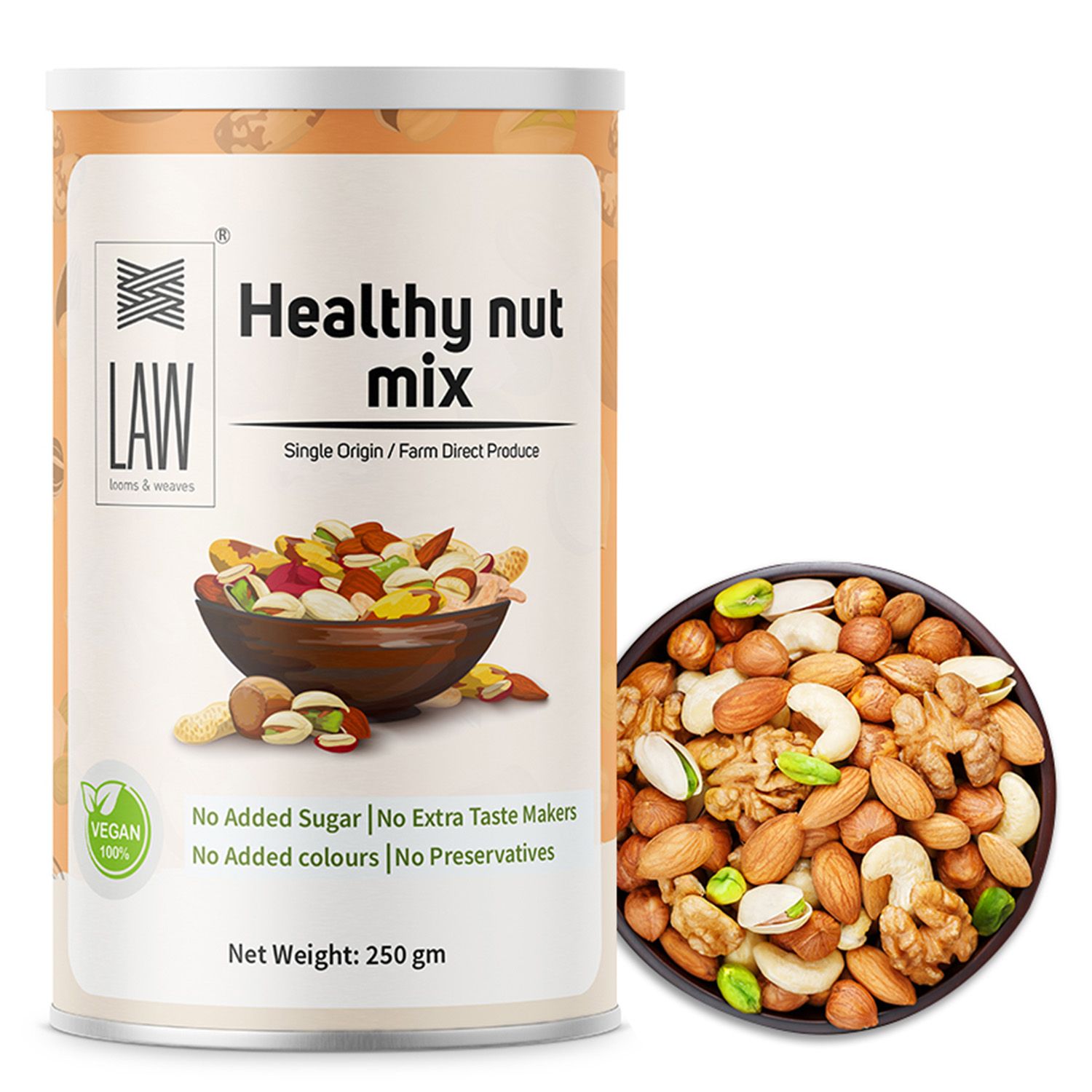 Healthy Nut Mix – 250gm | Almond, Cashew, Cranberry, Green Raisins, Pistachios, Walnut