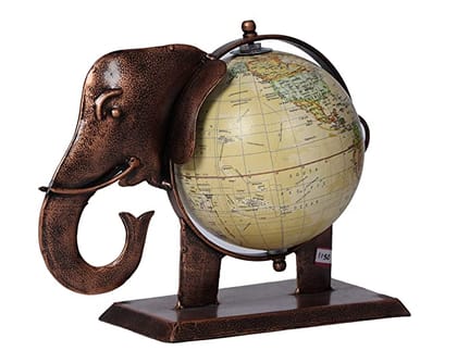 H2H Crafts Elephant Globe Rajasthani Home Decor Handicrafts | Home Decorative Items in Living Room, Bedroom | Showpiece Gifts