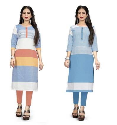 STYLEOO Cotton Straight Kurta/kurties for Women and Girls Pack of 2,(M, L, XL, XXL)