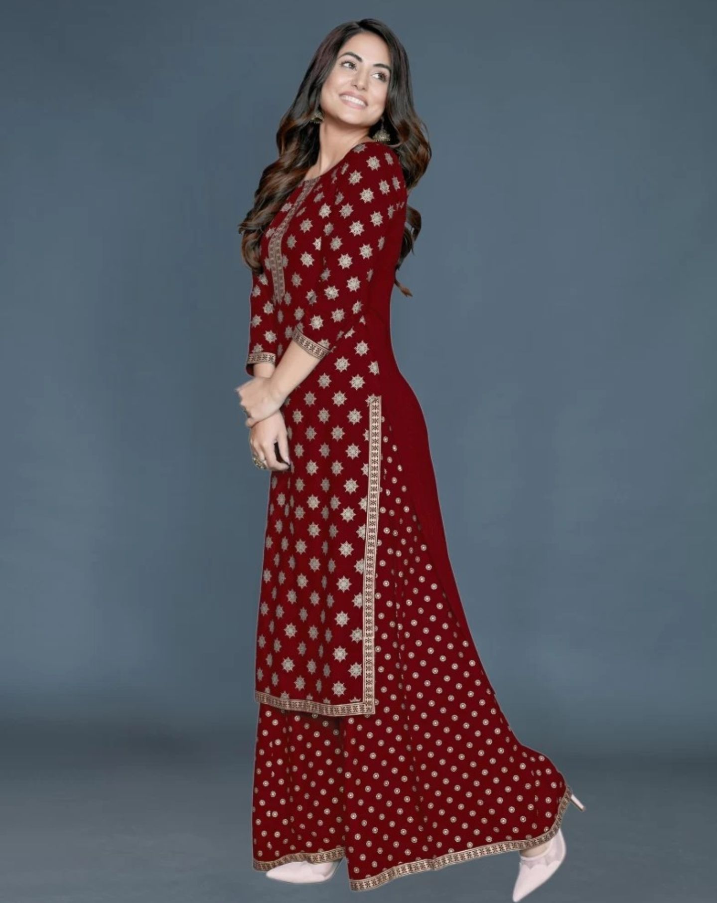 Solace Fab Elegant Rayon Kurta Palazzo Set