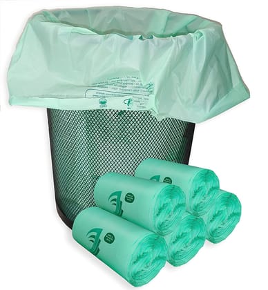 PRAKRUTIK Compostable Bag/Biodegradable/Eco Friendly Garbage Bag for kitchen, Office, Home (Trash Bag/ Dustbin Bag ) (Small (75 Bags), Green)