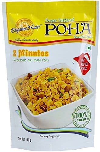 OrganoNutri - Super Instant Rice Poha - Instant Breakfast (12 Packs/ 1920g)