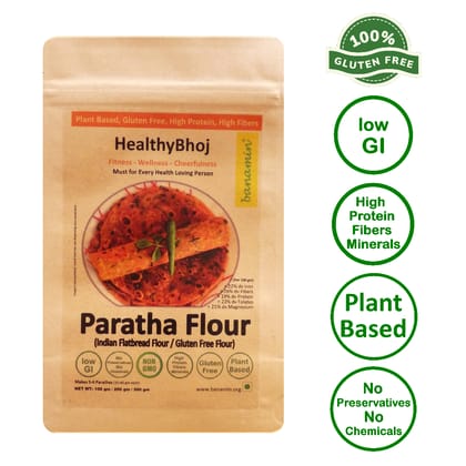 BANAMIN Low GI, Gluten Free Paratha Flour (500 g) | Wheat alternative | High Fibers | Protein Rich | Weight Loss | Diabetic Friendly