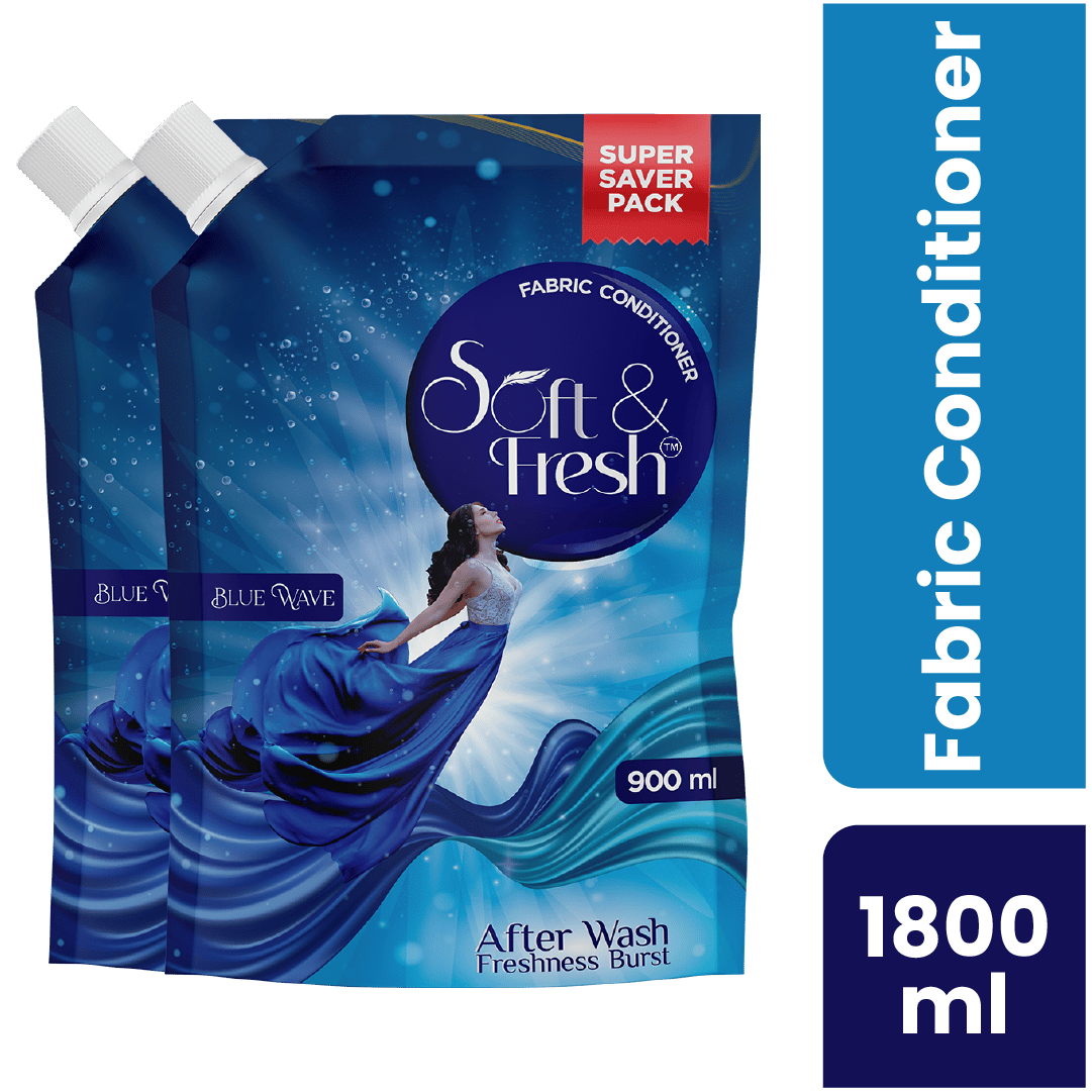 Soft & Fresh Blue Wave 2X900ml, best Fabric Conditioner softener 900ml pack of 2