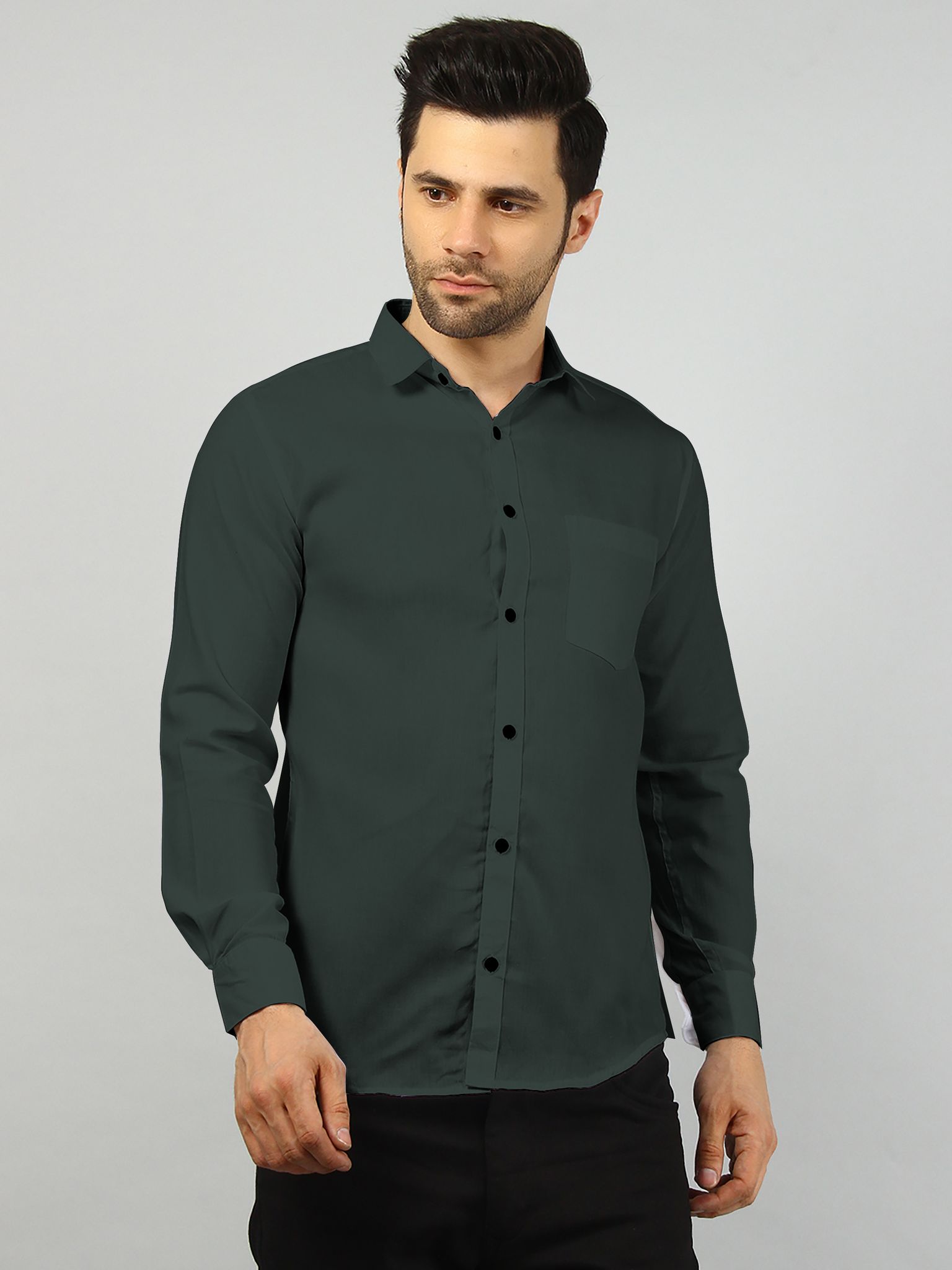 Casual Shirt for Men Full sleeves Olive Green