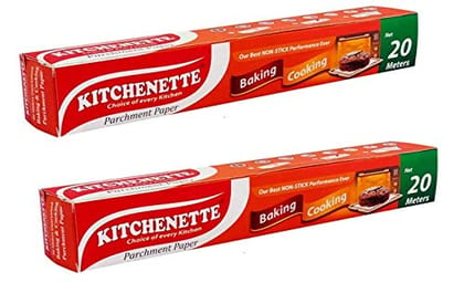 Kitchenette Baking and Cooking Parchment Paper - 20 Meters x 11 inch Food Grade Non Stick Fat Free Cooking Butter Paper Microwave Paper (Pack of 2)