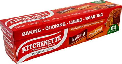 Kitchenette Baking and Cooking | Parchment Paper | 65 Meters | Non Stick | Fat Free Cooking | Food Grade | Microwave Safe|Butter Paper |