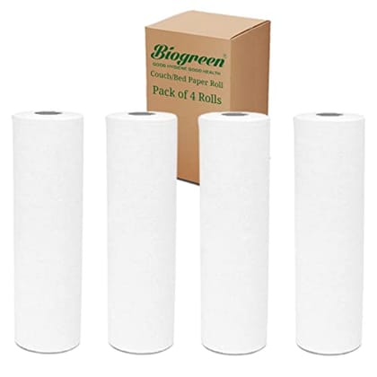 Biogreen Hospital Bed/Couch Roll || Width 24 inch || 100 Meters Each Roll - Pack of 4 || usable Operation Theater, Diagnostic centres, pathalogy centres, spa centres