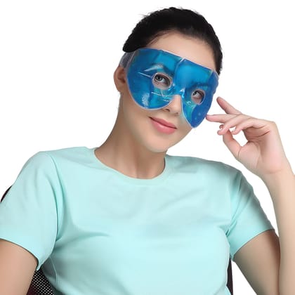 Flamingo Hot and cold eyes mask for Relaxing Swollen, Puffy, Tired, Eye Patches Dark Circles and Wrinkles | Relaxing Cool Gel Eye Mask | Ideal For Puffy Eyes And Dark Circles | Universal Fit | Blue