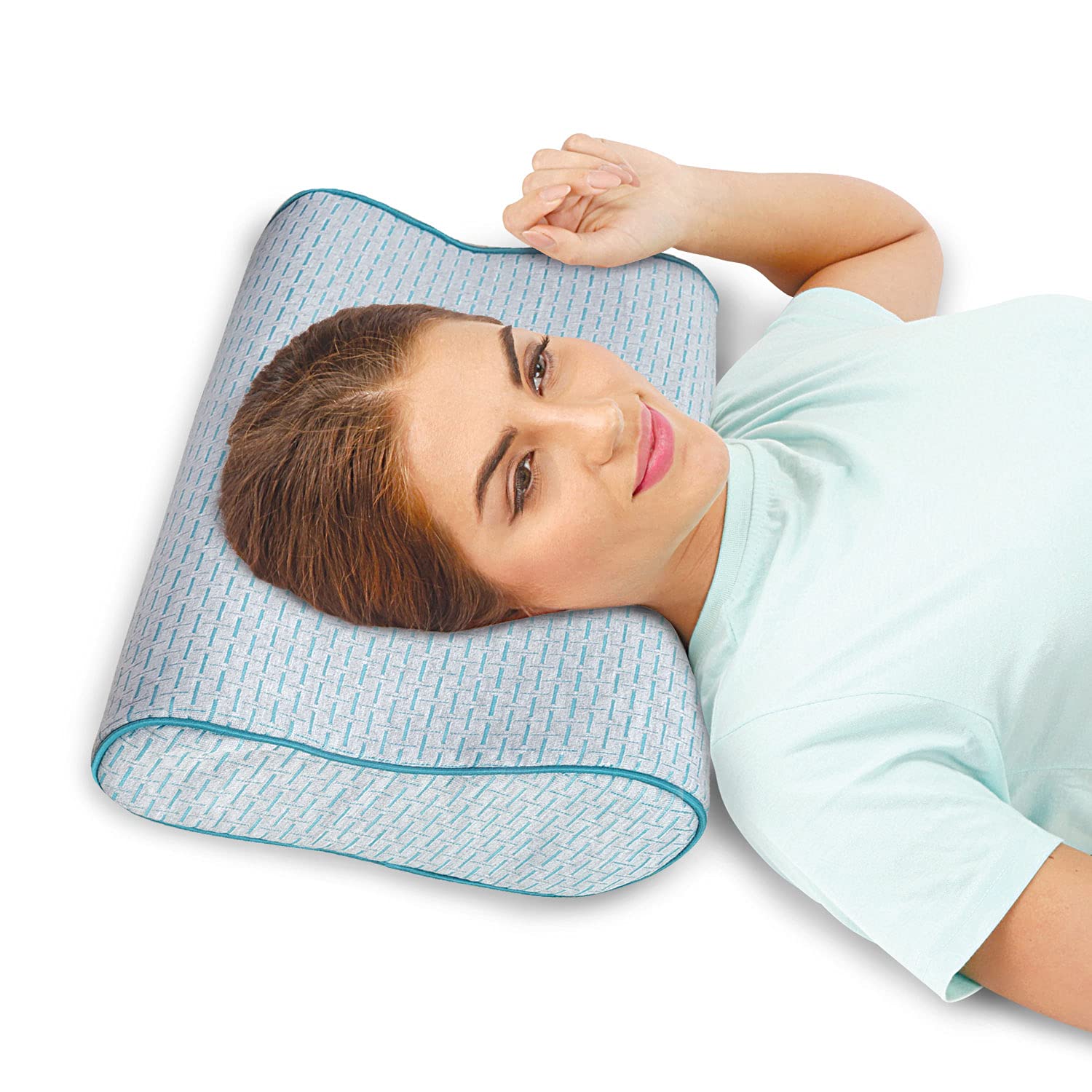 Cervical pillow memory foam contoured for neck and shoulder pain relief  ortopeadic universal size men and women