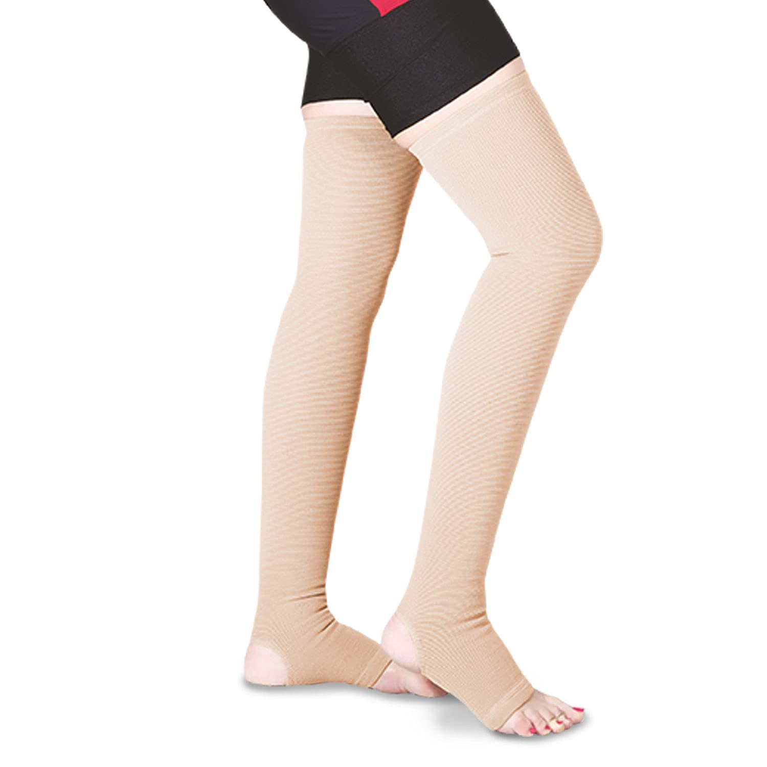 Medical Compression Stockings (Below Knee) | Improves Blood Circulation &  Relieves Pain (Beige)