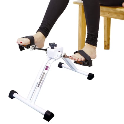 Flamingo Mini Cycle Pedaling Exercise Machine | Fitness Cycle for Home with Anti-Skid Rubber Bottom Pad | Ideal for Indoor Fitness Resistance Light Exercise of Legs, Arms, & Physiotherapy | Black