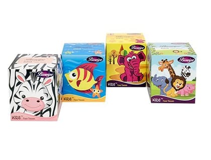 Biowipe Face Tissues for Kids - Pack of 4