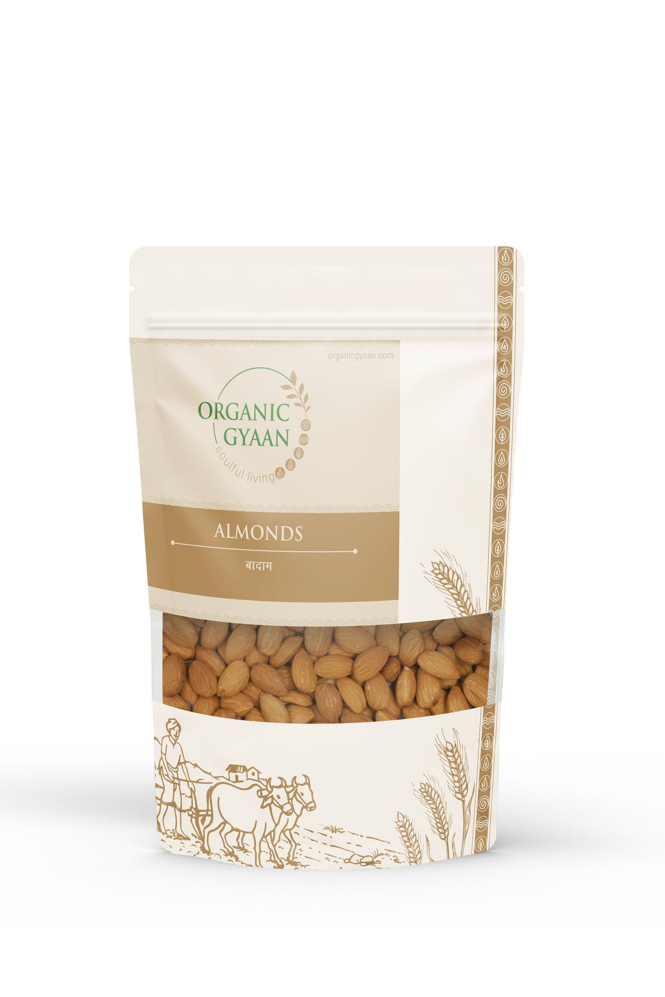 Organic Gyaan Natural Premium Almonds 450g