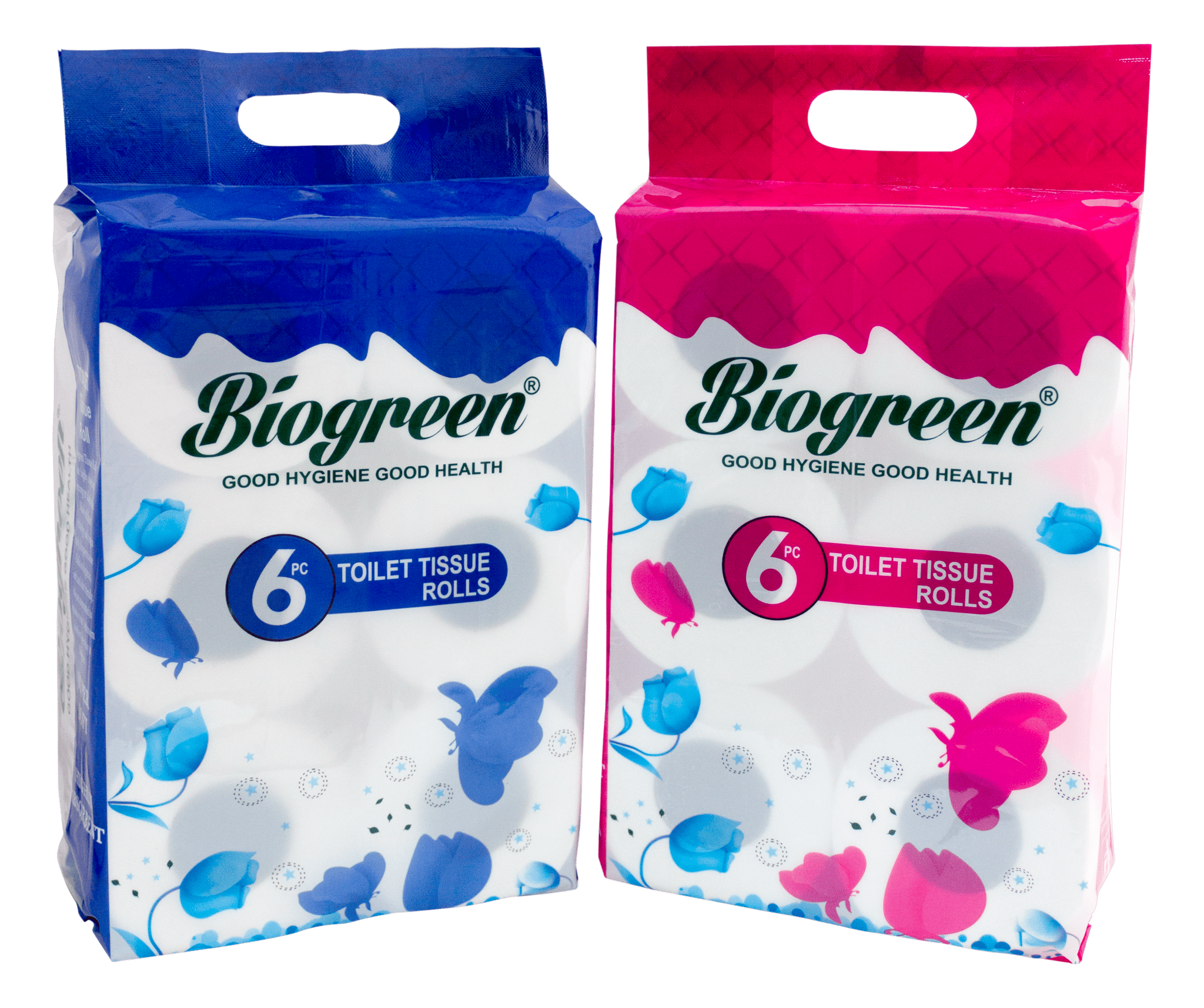 Biogreen Virgin Soft Toilet Roll/Bath Tissues (6 IN 1) 2 Ply 250 sheet per roll (Pack of 2) Hygienic, Ultra Thick, Soft, Biodegradable, Multipurpose