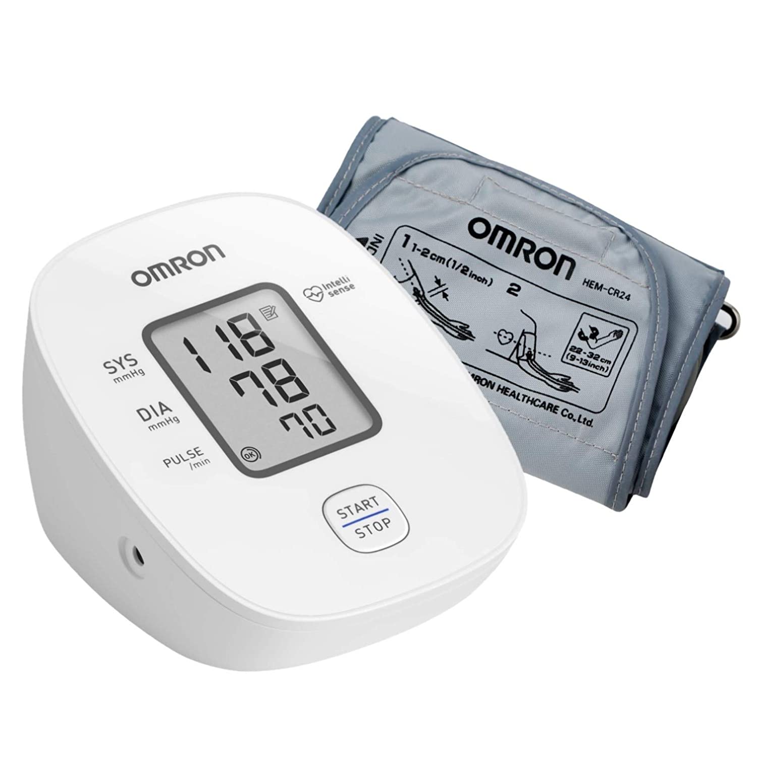 OMRON HEM 7121J Fully Automatic Digital Blood Pressure Monitor with Intellisense Technology & Cuff Wrapping Guide for Most Accurate Measurement (White)