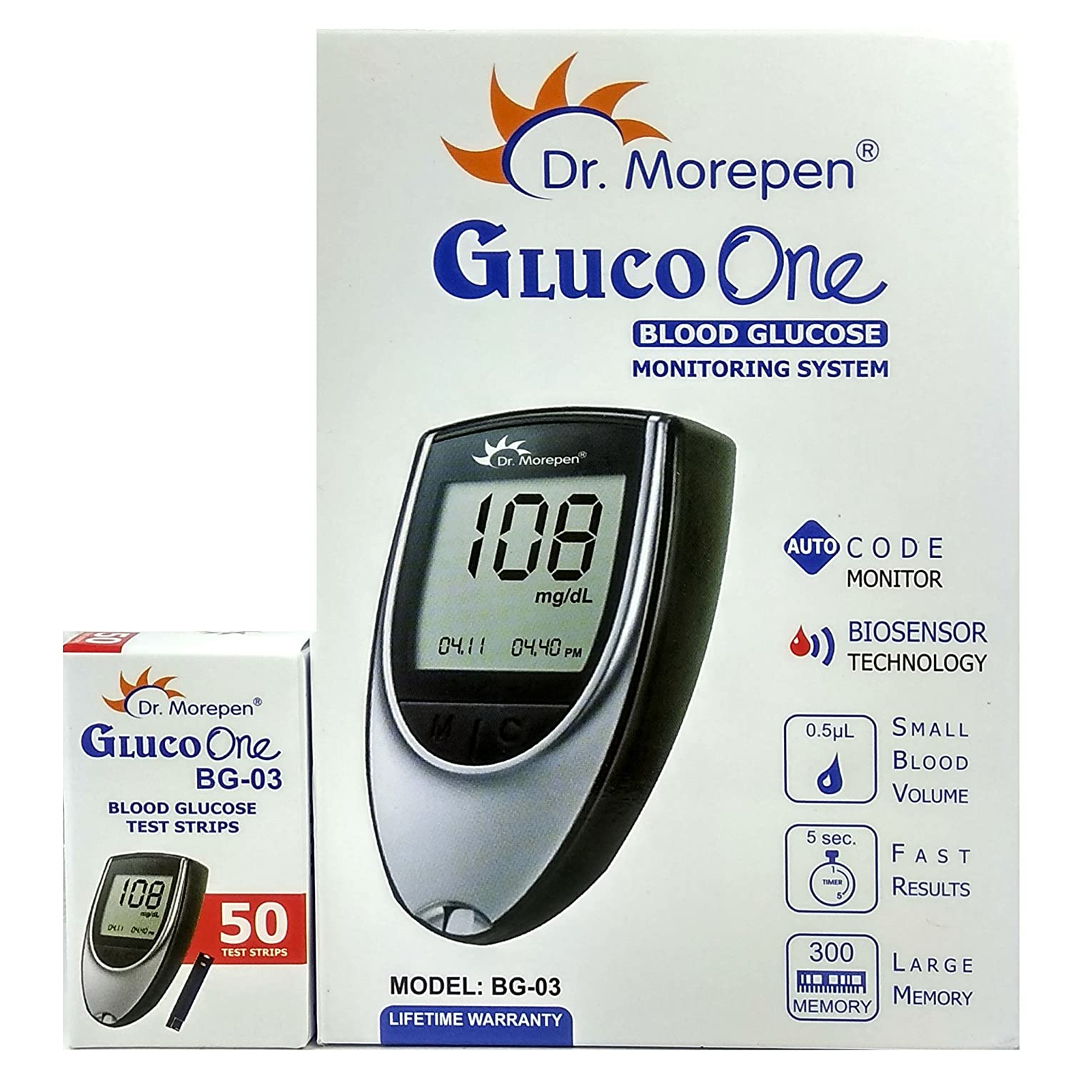 DR. MOREPEN BG-03 Gluco-One Glucometer with 50 Strips