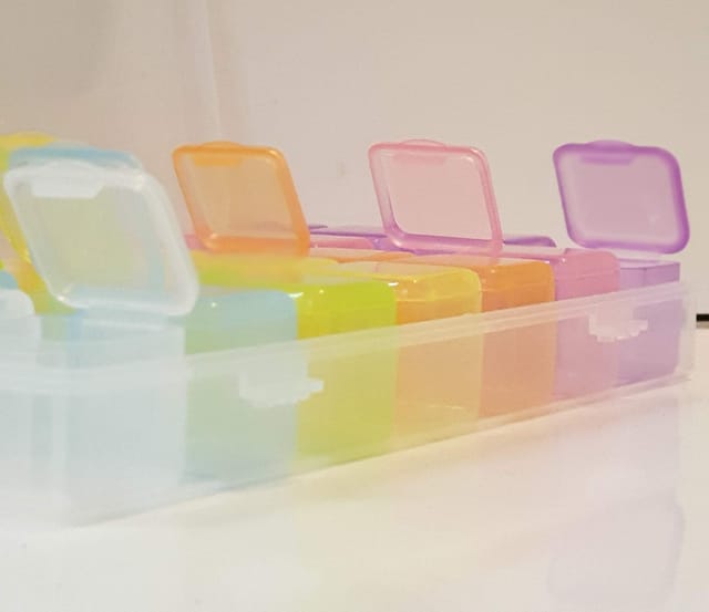 Rack Jack mini storage plastic box for medicines jewellery essentials - set  of 8 - multicolour