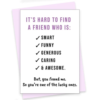 Rack Jack friendship's day funny greeting card - lucky one