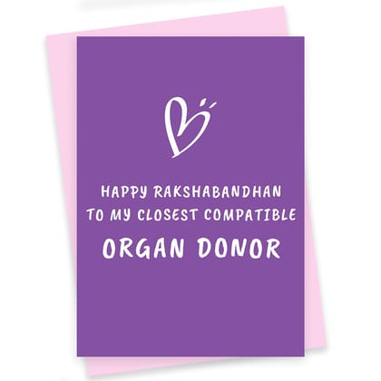 Rack Jack rakshabandhan funny greeting card - organ donor