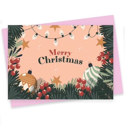 Rack Jack Funny Christmas Xmas Greeting Card for Secret Santa Gifts New Year Friends Family Colleagues with Pastel Envelope - Merry Christmas - Pink