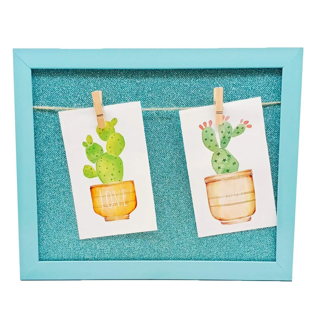 Rack Jack Wall Frame with Wooden Clips - Glitter - Blue