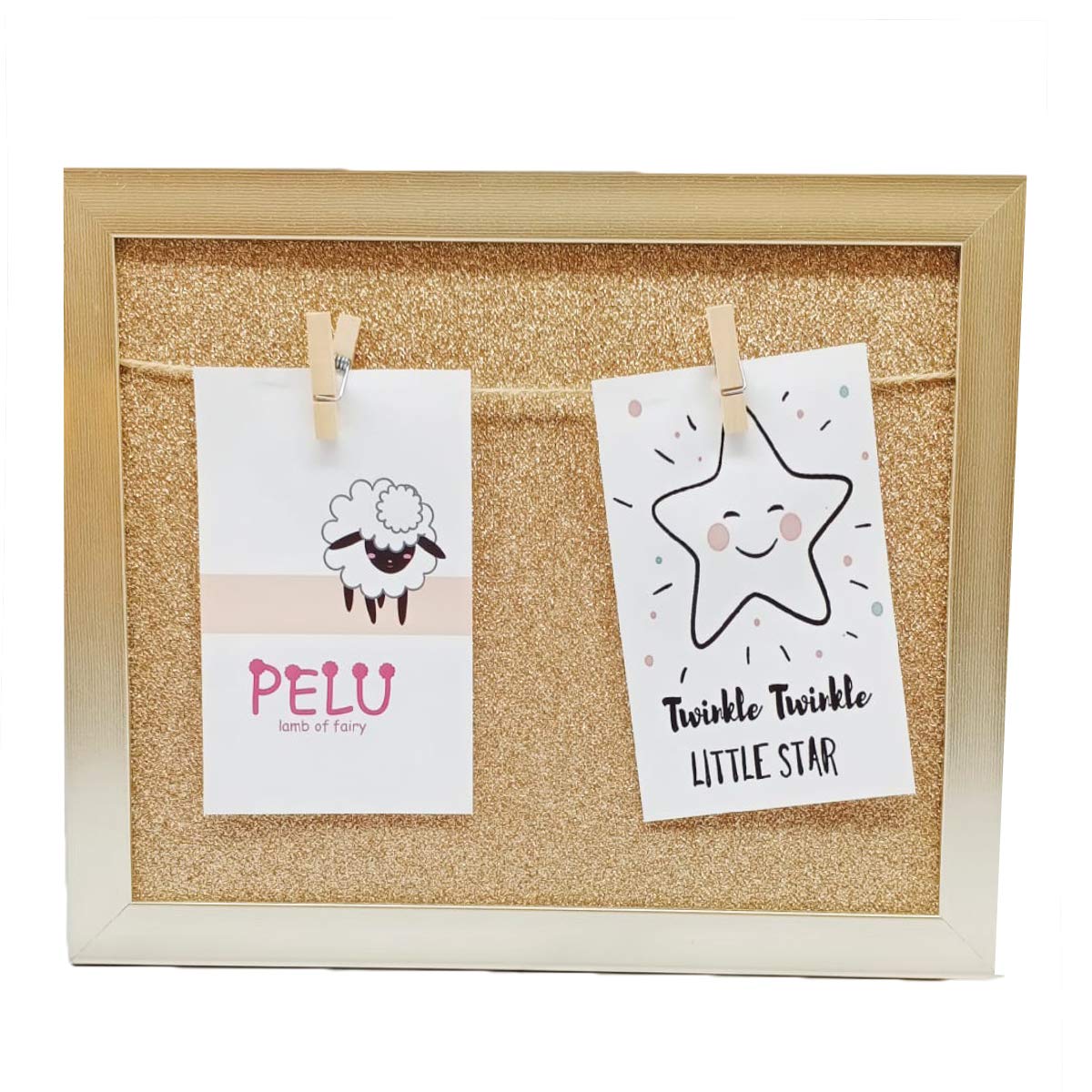 Rack Jack Wall Frame with Wooden Clips - Glitter -Gold