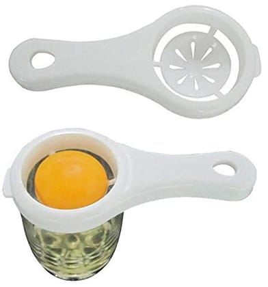 Rack Jack Reusable Plastic Egg Yolk Separator Tool (Made in India) - Single Piece - White