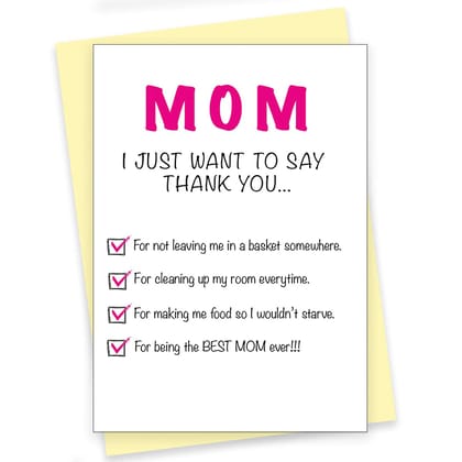 Rack Jack Mother's Day Funny Greeting Card - Thank You Mom