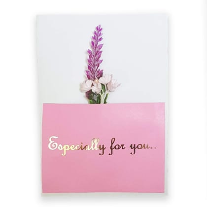 Rack Jack Handmade Artifical Flowers Greeting Card - Floral Pocket - Pink
