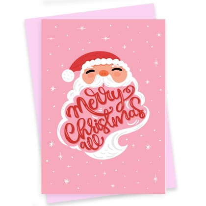 Rack Jack Funny Christmas Xmas Greeting Card for Secret Santa Gifts New Year Friends Family Colleagues with Pastel Envelope - Merry Christmas All