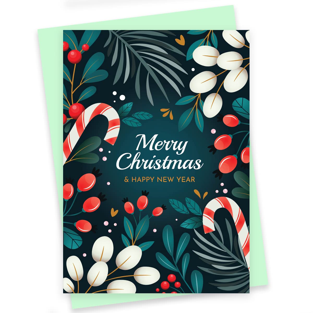 Rack Jack Funny Christmas Xmas Greeting Card for Secret Santa Gifts New Year Friends Family Colleagues with Pastel Envelope - Merry Christmas - Green