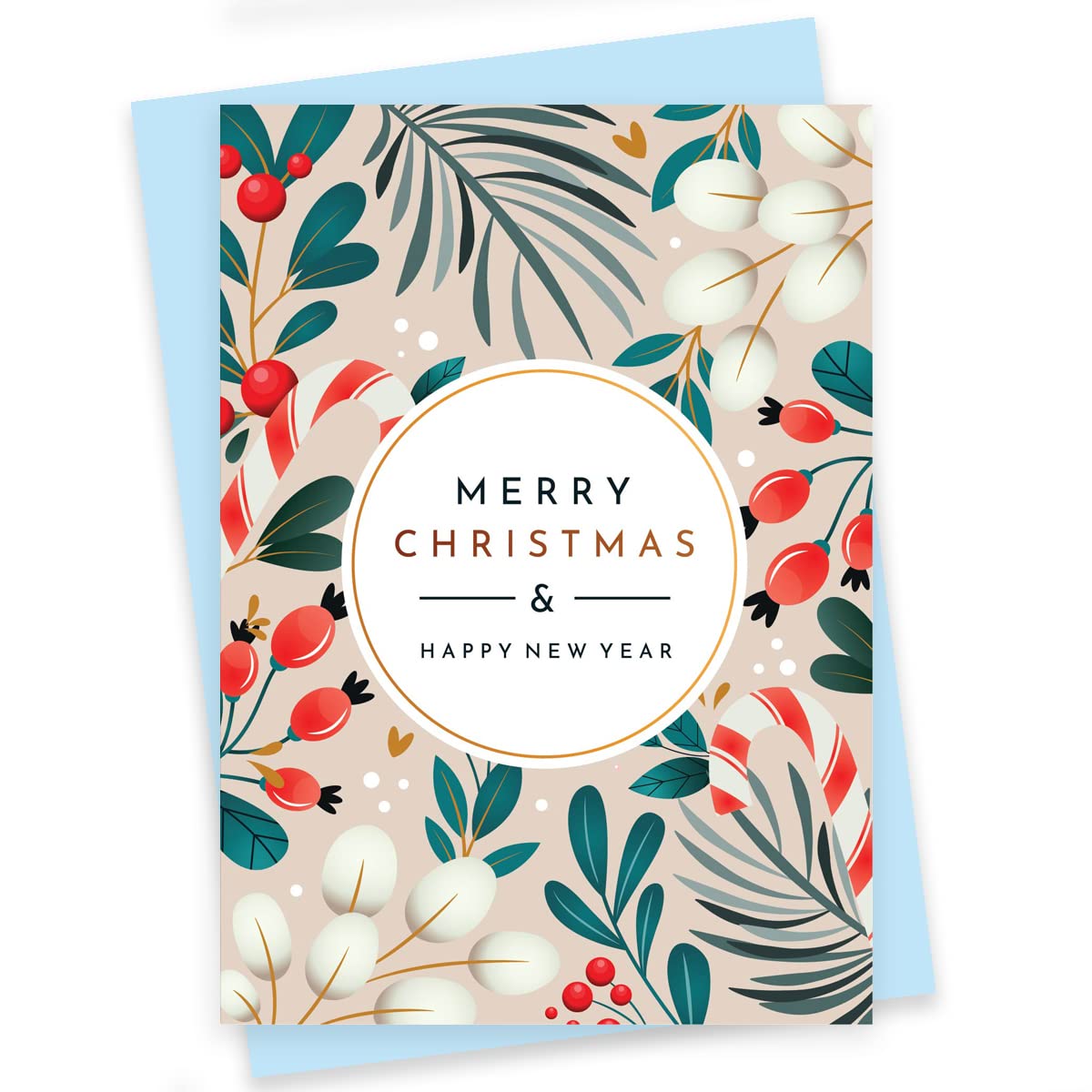 Rack Jack Funny Christmas Xmas Greeting Card for Secret Santa Gifts New Year Friends Family Colleagues with Pastel Envelope - Merry Christmas - White