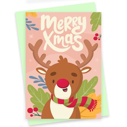 Rack Jack Funny Christmas Xmas Greeting Card for Secret Santa Gifts New Year Friends Family Colleagues with Pastel Envelope - Merry Xmas