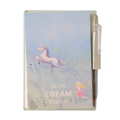 Rack Jack Unicorn Dream Memo Pad with Mini Pen - Green