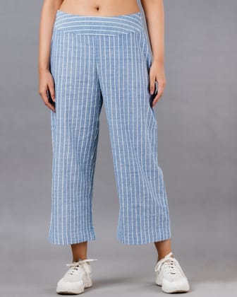 Ocau Women's Stripped Wide Leg Cropped Pants