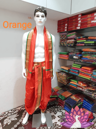 The Ultimate Orange Designer Dhoti Choice for Men