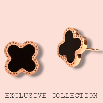 Flower Black Clover Studs