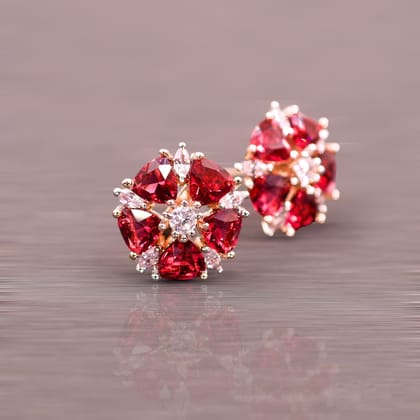 Trendy Small Tiny Triangle CZ Diamond Designer Handmade Stud Earrings for Women & Girls