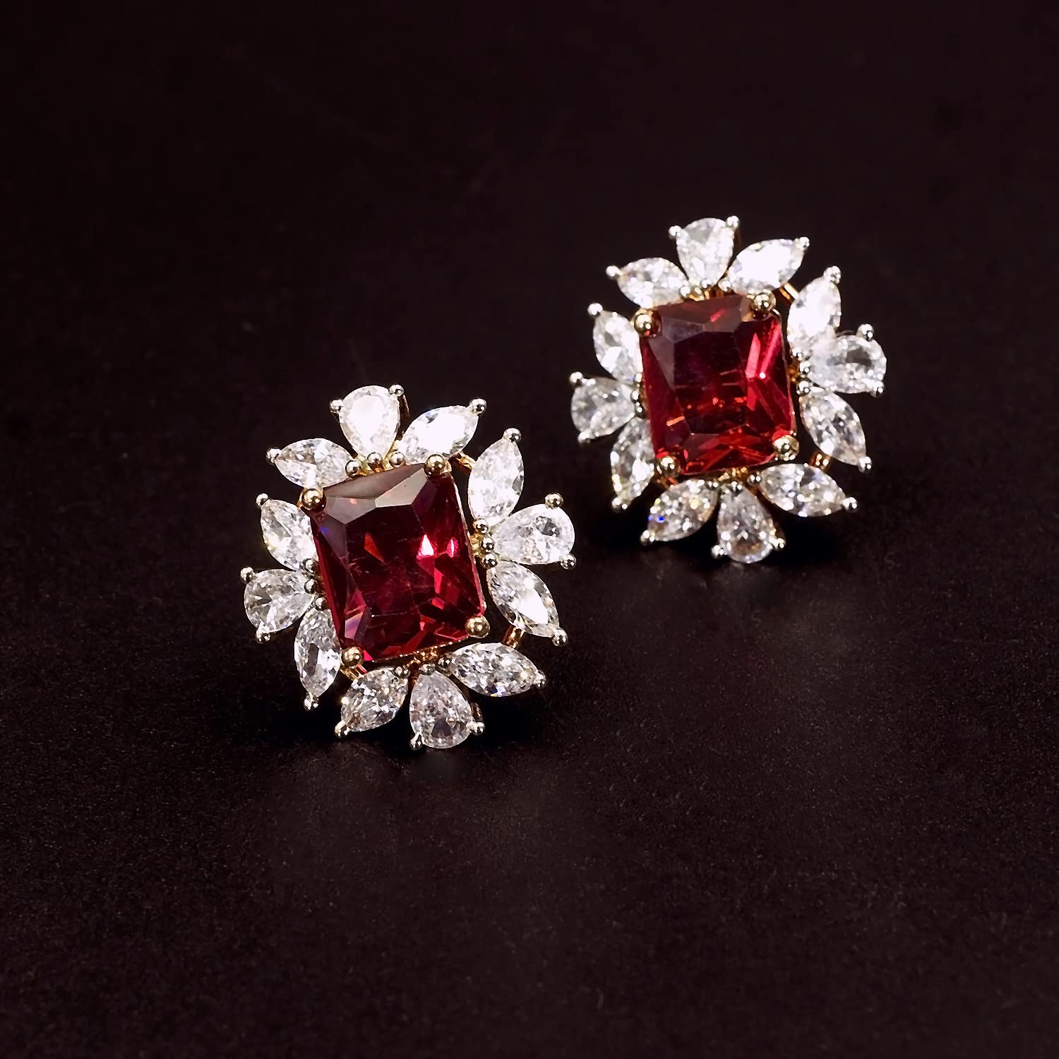 Saisha Red Crystal Studs – AG'S