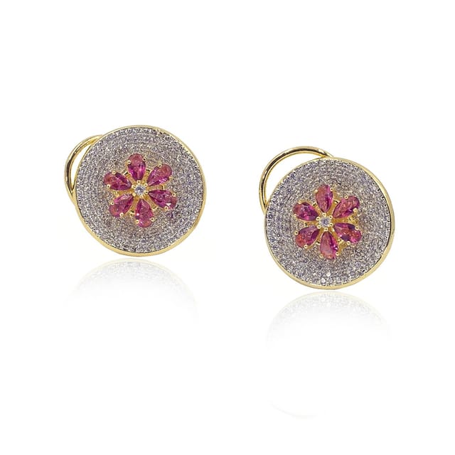 Brilliance 10kt Yellow Gold Round CZ Stud Earrings, 8mm - Walmart.com