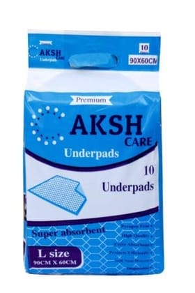 Aksh Disposable Underpad Sheet (Pack of 30 Pcs, Blue, Size: 60x90 cms) with super absorbent polymer for Bedwetting Protection