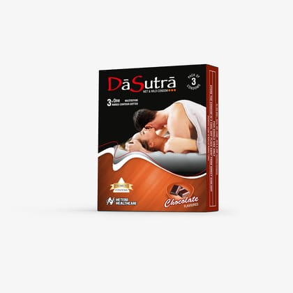 Dasutra Wet and Wild Condoms for Men - 30 Pieces (Pack of 10) (Chocolate)