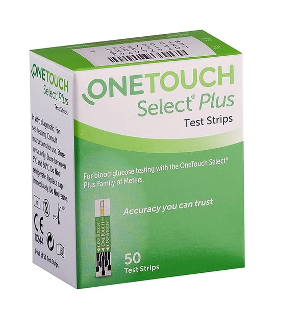 OneTouch Select Plus Simple Glucometer, FREE 10 Strips + 10